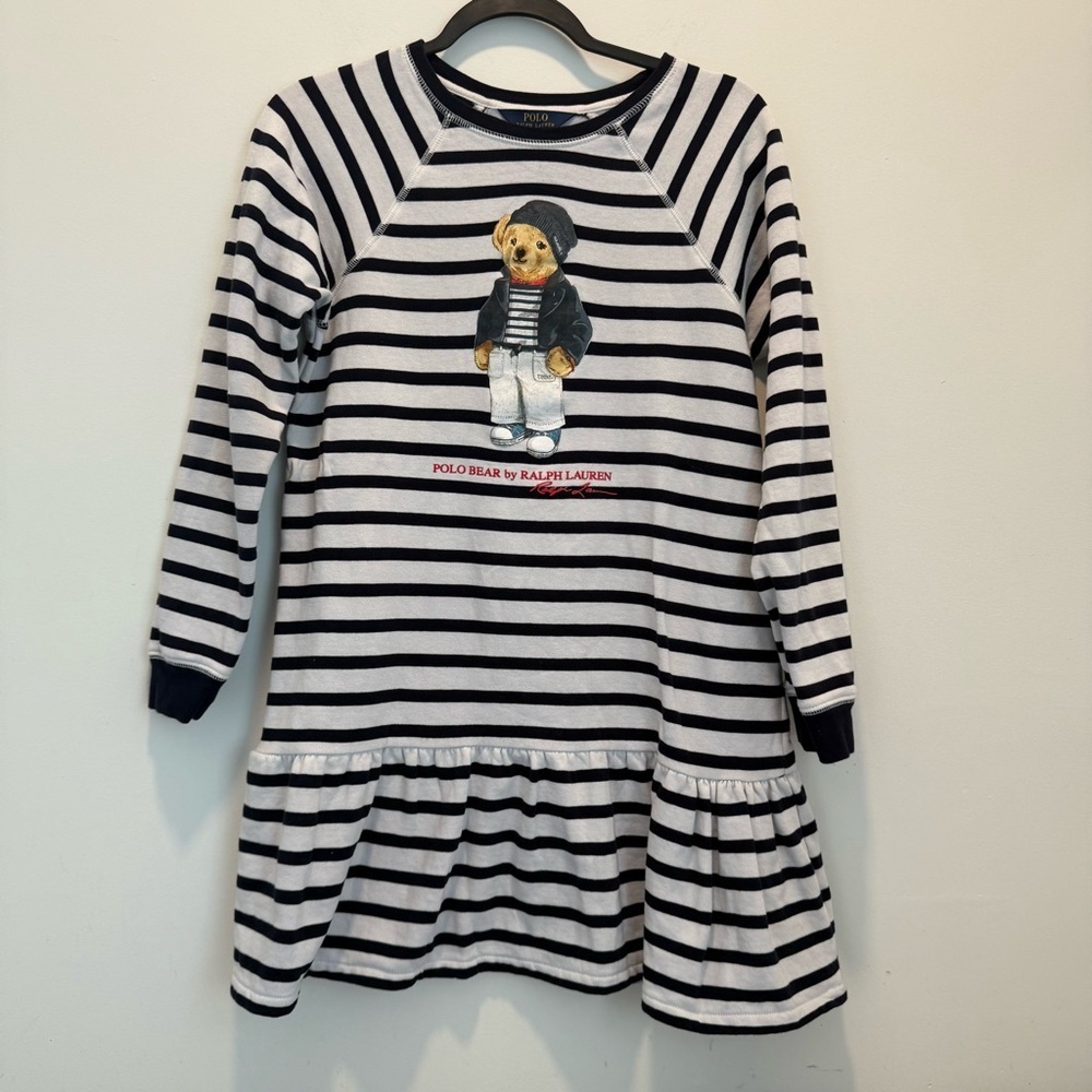Polo Ralph Lauren Big Girls Polo Bear Fleece Dress size XL/16
